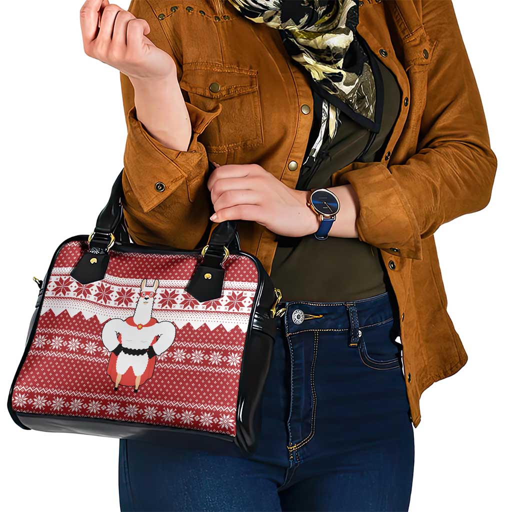 Llama Superhero Christmas Shoulder Handbag Xmas Holiday Patterns - Wonder Print Shop