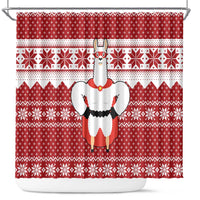 Llama Superhero Christmas Shower Curtain Xmas Holiday Patterns - Wonder Print Shop