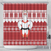 Llama Superhero Christmas Shower Curtain Xmas Holiday Patterns - Wonder Print Shop