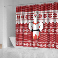 Llama Superhero Christmas Shower Curtain Xmas Holiday Patterns - Wonder Print Shop
