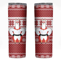 Llama Superhero Christmas Skinny Tumbler Xmas Holiday Patterns - Wonder Print Shop