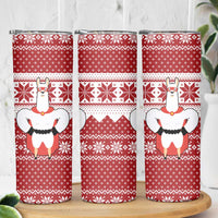 Llama Superhero Christmas Skinny Tumbler Xmas Holiday Patterns - Wonder Print Shop