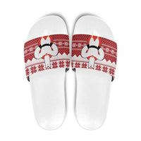 Llama Superhero Christmas Slide Sandals Xmas Holiday Patterns - Wonder Print Shop