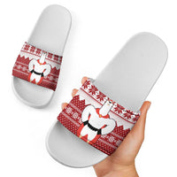 Llama Superhero Christmas Slide Sandals Xmas Holiday Patterns - Wonder Print Shop