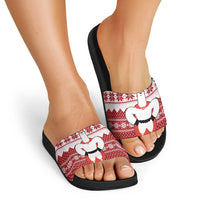 Llama Superhero Christmas Slide Sandals Xmas Holiday Patterns - Wonder Print Shop