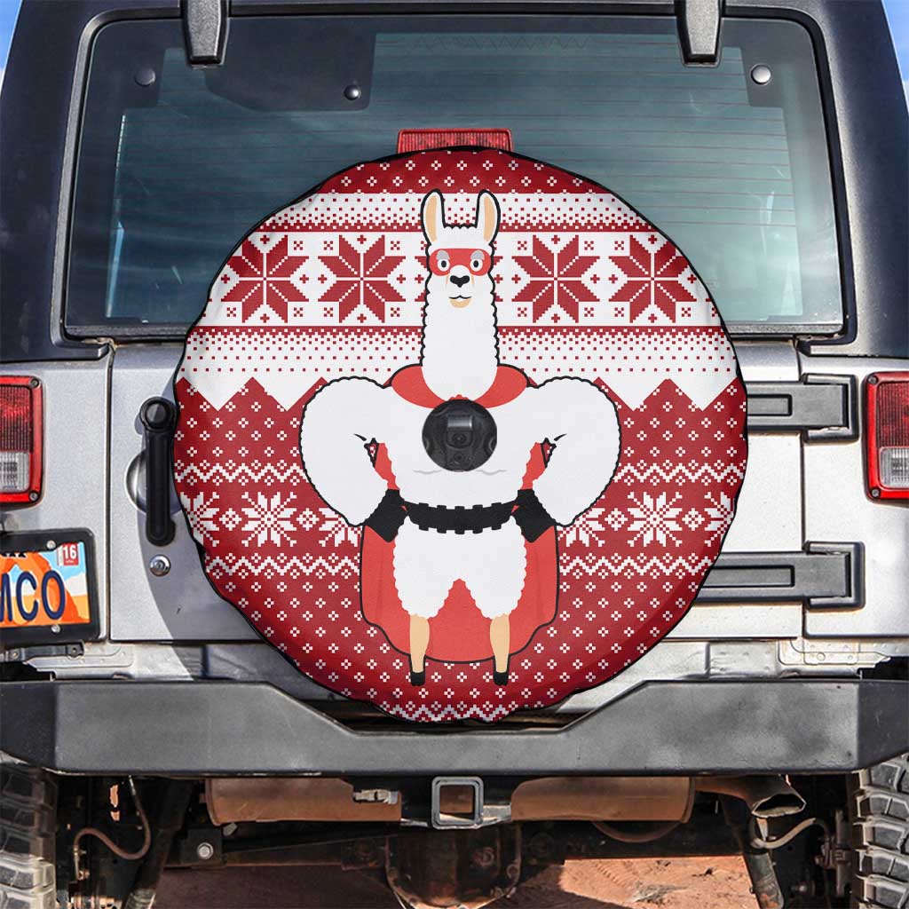 Llama Superhero Christmas Spare Tire Cover Xmas Holiday Patterns - Wonder Print Shop