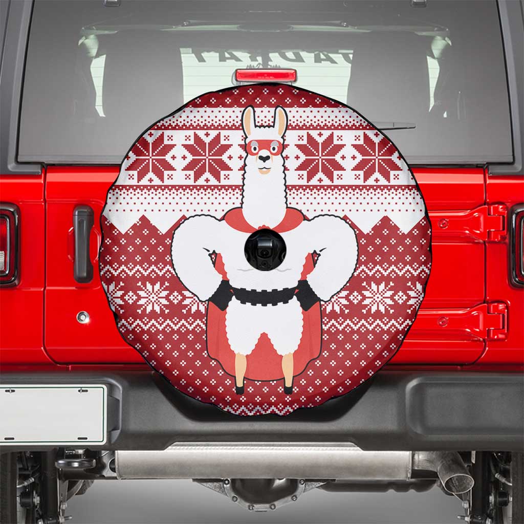 Llama Superhero Christmas Spare Tire Cover Xmas Holiday Patterns - Wonder Print Shop