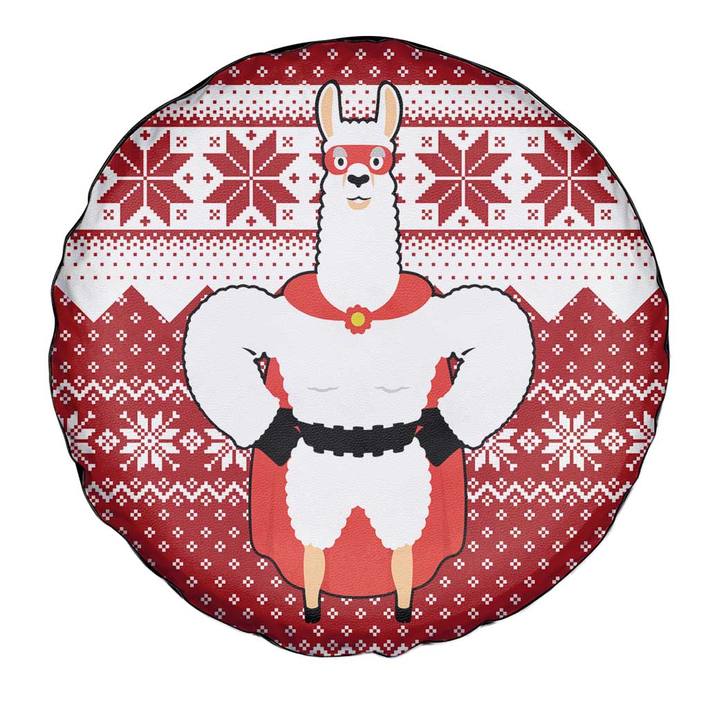 Llama Superhero Christmas Spare Tire Cover Xmas Holiday Patterns - Wonder Print Shop