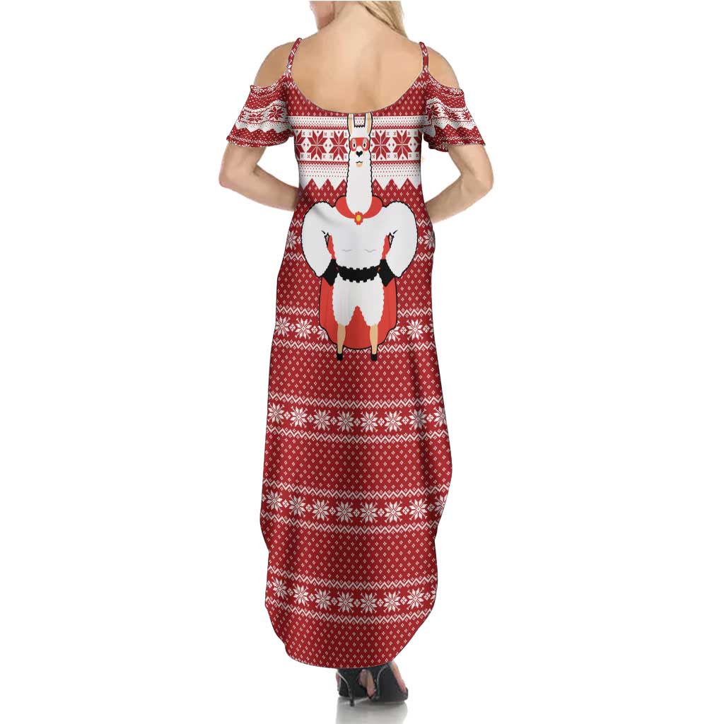 Llama Superhero Christmas Summer Maxi Dress Xmas Holiday Patterns - Wonder Print Shop