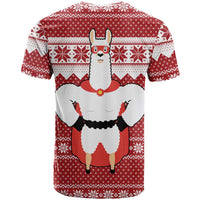 Llama Superhero Christmas T Shirt Xmas Holiday Patterns - Wonder Print Shop