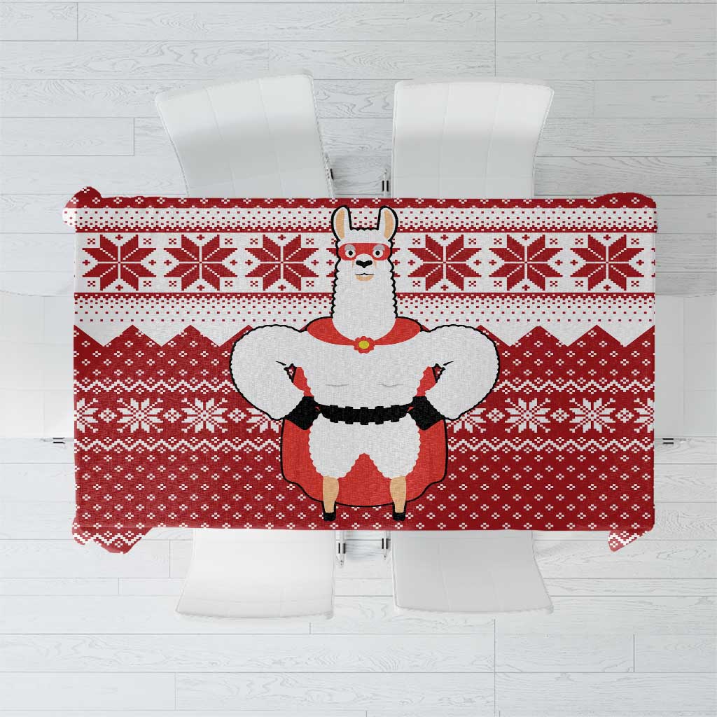 Llama Superhero Christmas Tablecloth Xmas Holiday Patterns - Wonder Print Shop