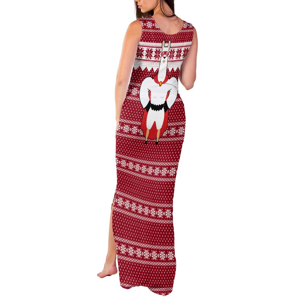Llama Superhero Christmas Tank Maxi Dress Xmas Holiday Patterns - Wonder Print Shop