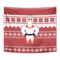 Llama Superhero Christmas Tapestry Xmas Holiday Patterns - Wonder Print Shop