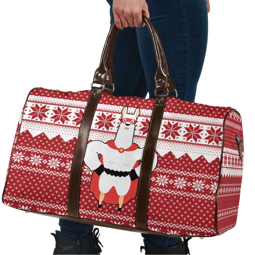 Llama Superhero Christmas Travel Bag Xmas Holiday Patterns - Wonder Print Shop