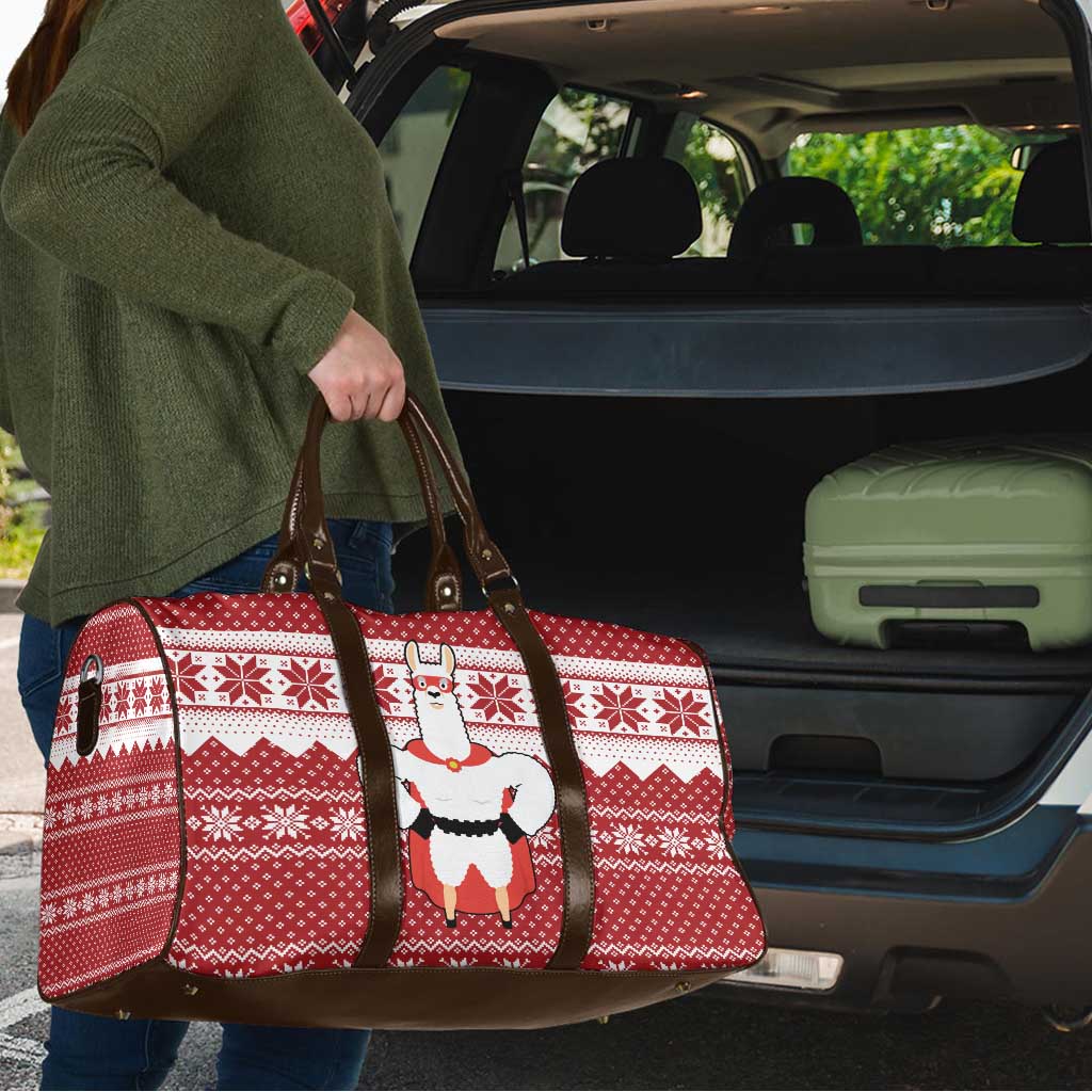 Llama Superhero Christmas Travel Bag Xmas Holiday Patterns - Wonder Print Shop