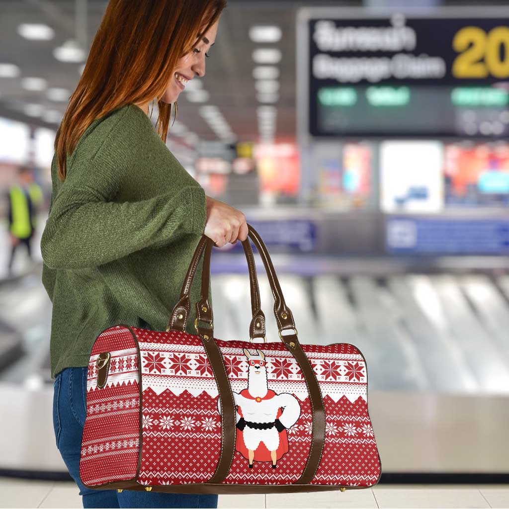 Llama Superhero Christmas Travel Bag Xmas Holiday Patterns - Wonder Print Shop