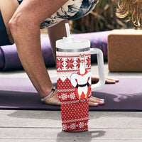 Llama Superhero Christmas Tumbler With Handle Xmas Holiday Patterns - Wonder Print Shop
