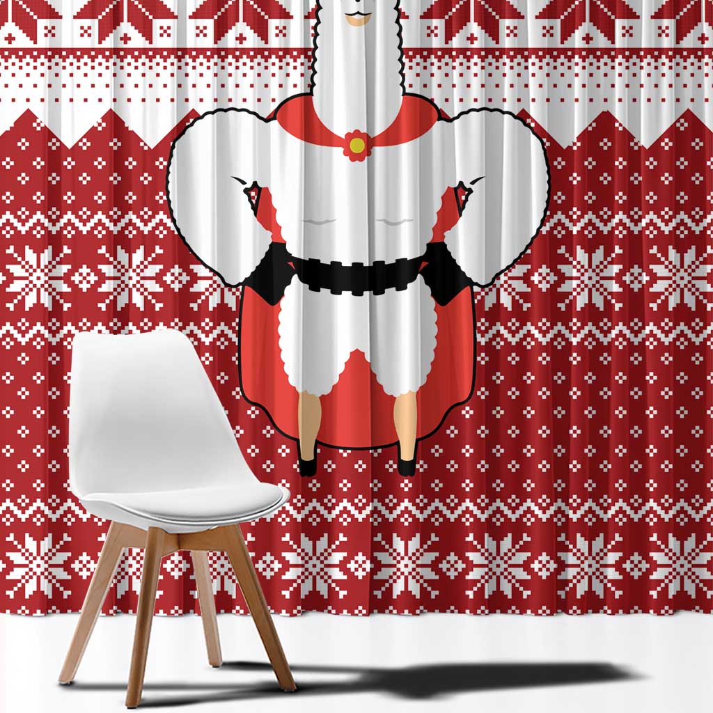 Llama Superhero Christmas Window Curtain Xmas Holiday Patterns - Wonder Print Shop