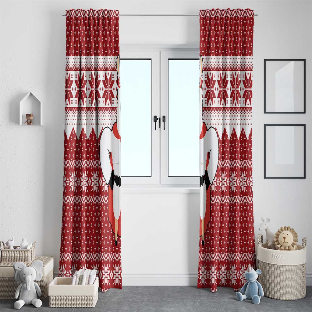 Llama Superhero Christmas Window Curtain Xmas Holiday Patterns - Wonder Print Shop