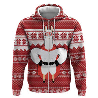 Llama Superhero Christmas Zip Hoodie Xmas Holiday Patterns - Wonder Print Shop