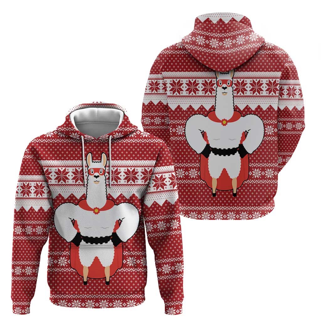 Llama Superhero Christmas Zip Hoodie Xmas Holiday Patterns - Wonder Print Shop