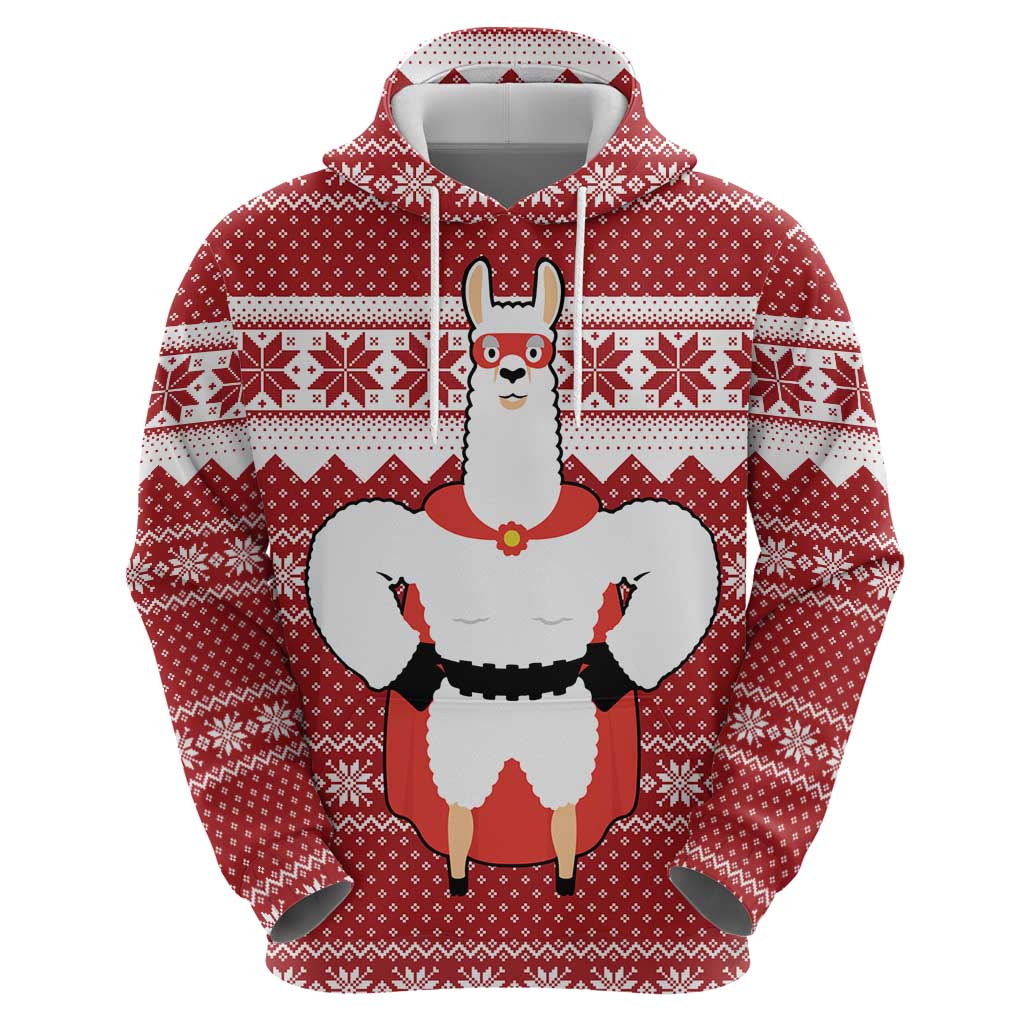 Llama Superhero Christmas Zip Hoodie Xmas Holiday Patterns - Wonder Print Shop