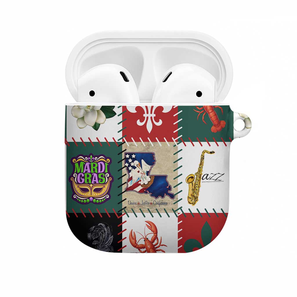 Louisiana Famous Things Christmas AirPods Case Xmas Holiday Patterns - Wonder Print Shop