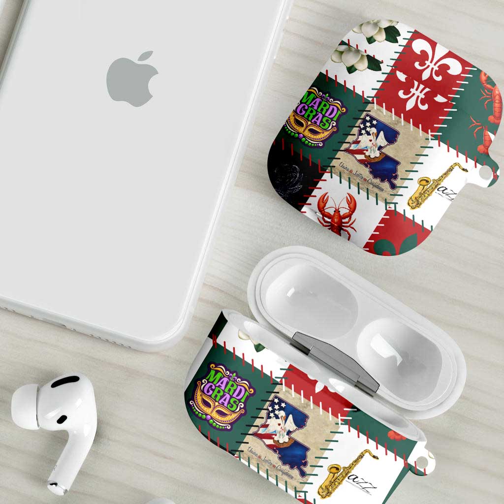 Louisiana Famous Things Christmas AirPods Case Xmas Holiday Patterns - Wonder Print Shop