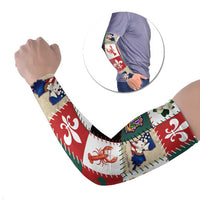 Louisiana Famous Things Christmas Arm Sleeves Xmas Holiday Patterns - Wonder Print Shop