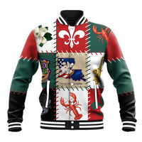 Louisiana Famous Things Christmas Baseball Jacket Xmas Holiday Patterns - Wonder Print Shop