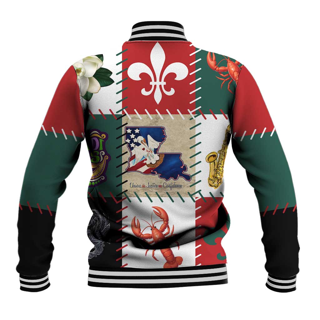 Louisiana Famous Things Christmas Baseball Jacket Xmas Holiday Patterns - Wonder Print Shop