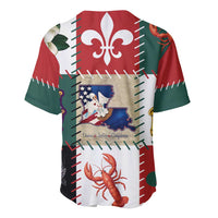 Louisiana Famous Things Christmas Baseball Jersey Xmas Holiday Patterns - Wonder Print Shop