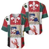 Louisiana Famous Things Christmas Baseball Jersey Xmas Holiday Patterns - Wonder Print Shop