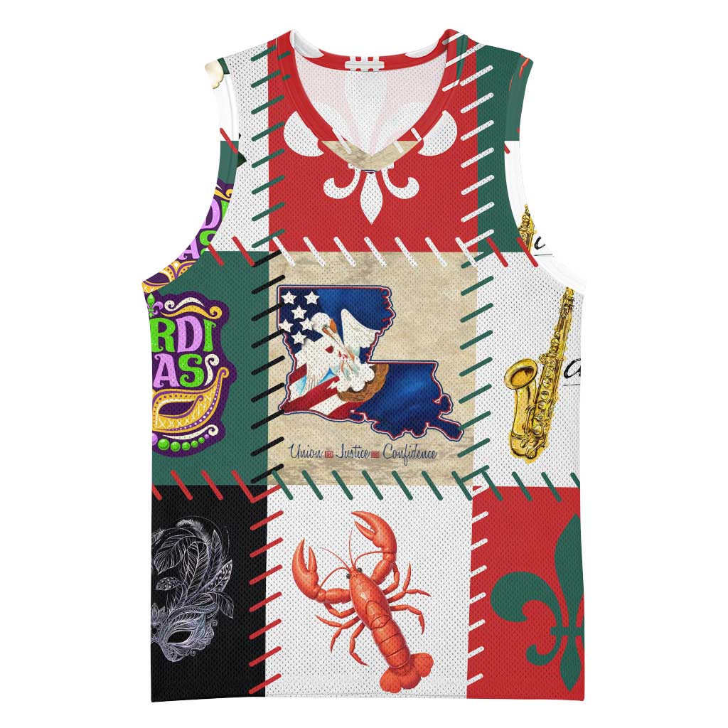 Louisiana Famous Things Christmas Basketball Jersey Xmas Holiday Patterns - Wonder Print Shop