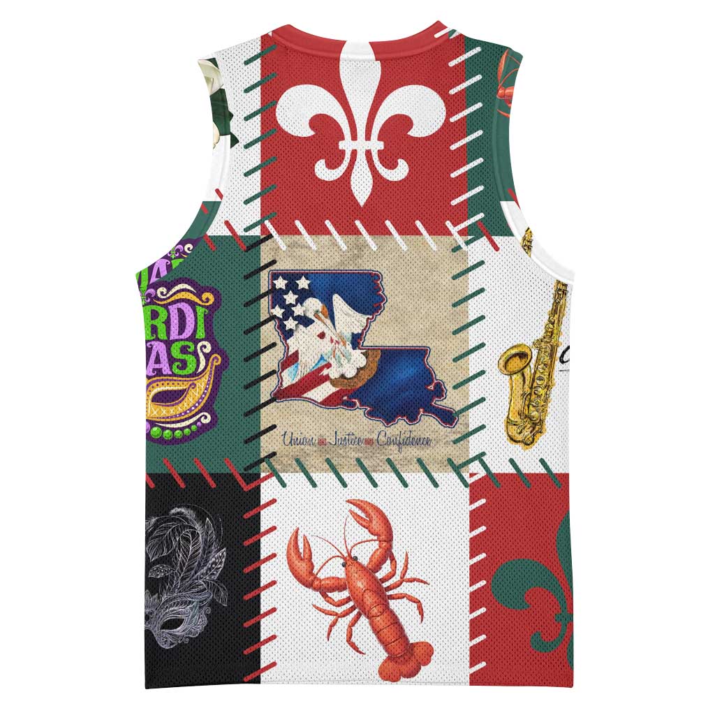 Louisiana Famous Things Christmas Basketball Jersey Xmas Holiday Patterns - Wonder Print Shop