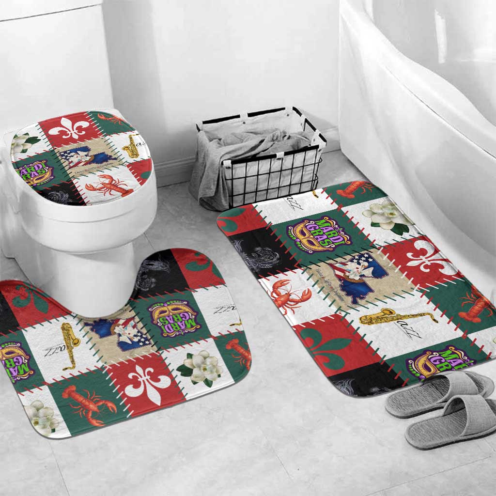 Louisiana Famous Things Christmas Bathroom Set Xmas Holiday Patterns - Wonder Print Shop