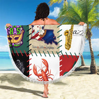 Louisiana Famous Things Christmas Beach Blanket Xmas Holiday Patterns - Wonder Print Shop