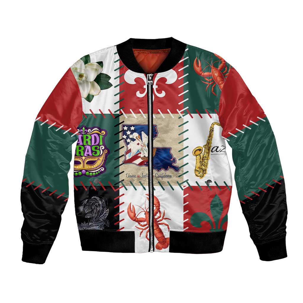 Louisiana Famous Things Christmas Bomber Jacket Xmas Holiday Patterns - Wonder Print Shop