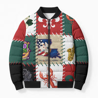 Louisiana Famous Things Christmas Bomber Puffer Jacket Xmas Holiday Patterns - Wonder Print Shop