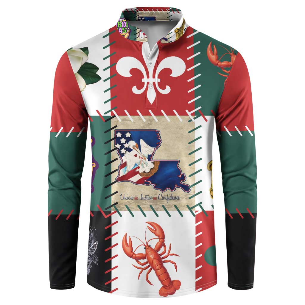 Louisiana Famous Things Christmas Button Sweatshirt Xmas Holiday Patterns - Wonder Print Shop