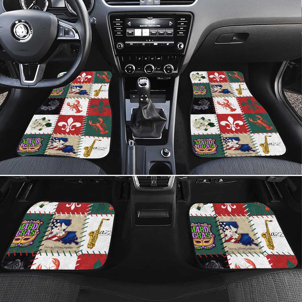 Louisiana Famous Things Christmas Car Mats Xmas Holiday Patterns - Wonder Print Shop