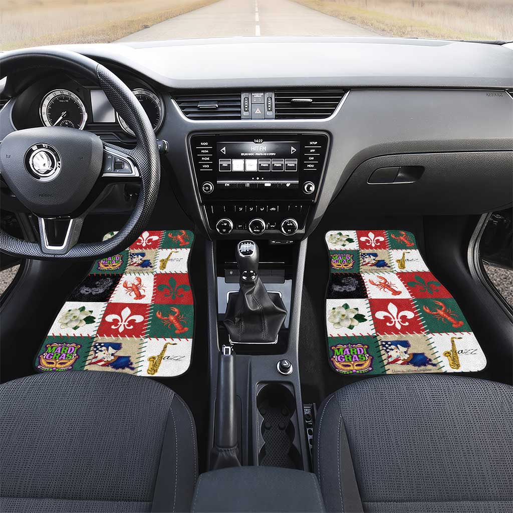 Louisiana Famous Things Christmas Car Mats Xmas Holiday Patterns - Wonder Print Shop
