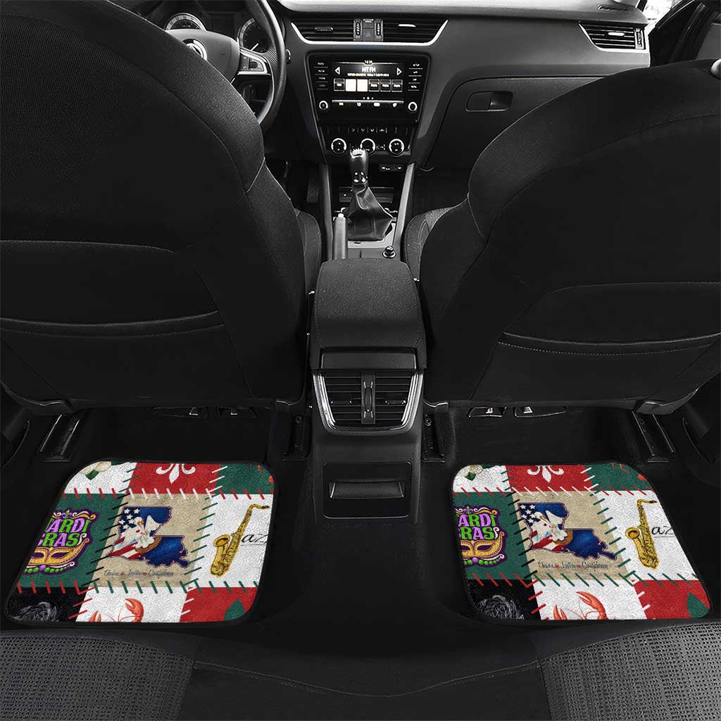 Louisiana Famous Things Christmas Car Mats Xmas Holiday Patterns - Wonder Print Shop