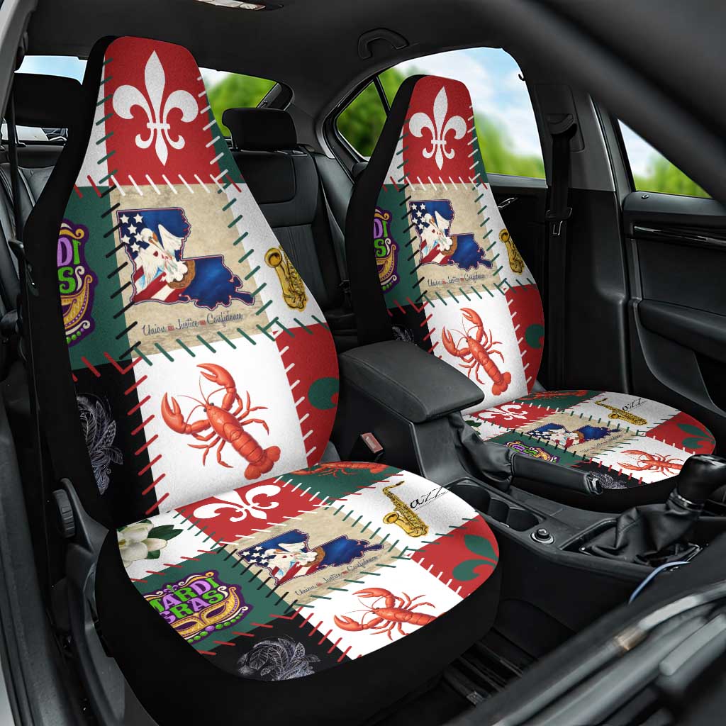 Louisiana Famous Things Christmas Car Seat Cover Xmas Holiday Patterns - Wonder Print Shop