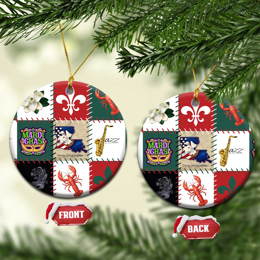 Louisiana Famous Things Christmas Ceramic Ornament Xmas Holiday Patterns - Wonder Print Shop