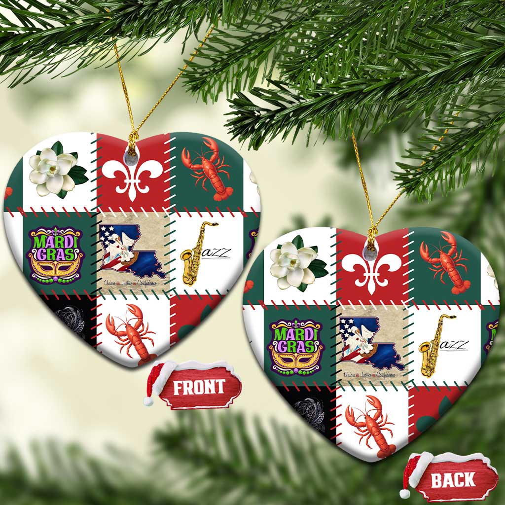 Louisiana Famous Things Christmas Ceramic Ornament Xmas Holiday Patterns - Wonder Print Shop
