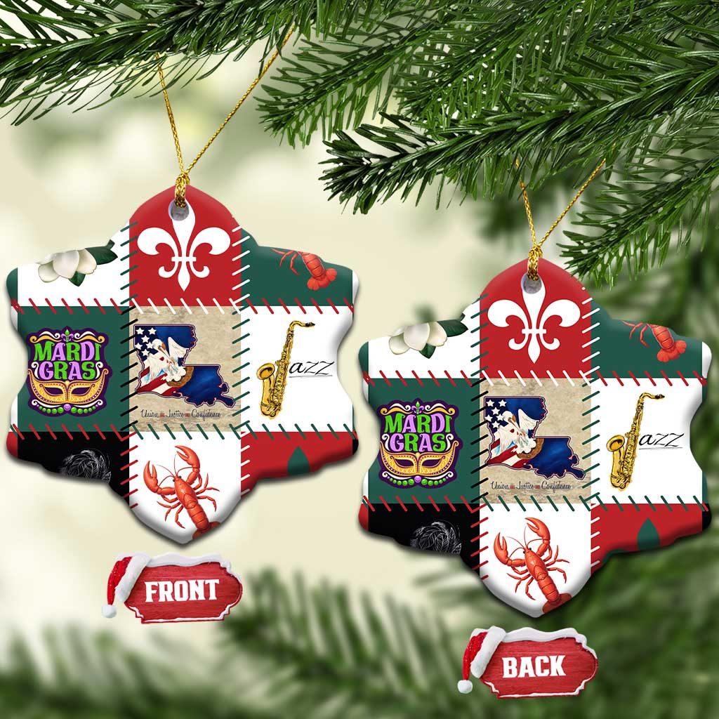 Louisiana Famous Things Christmas Ceramic Ornament Xmas Holiday Patterns - Wonder Print Shop