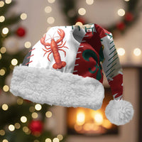 Louisiana Famous Things Christmas Santa Hat Xmas Holiday Patterns - Wonder Print Shop