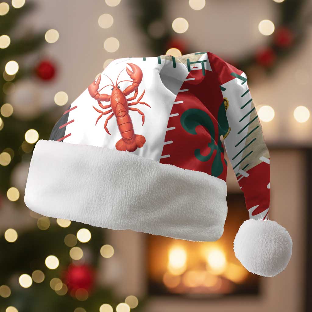 Louisiana Famous Things Christmas Santa Hat Xmas Holiday Patterns - Wonder Print Shop