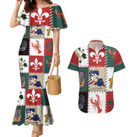 Louisiana Famous Things Christmas Couples Matching Mermaid Dress and Hawaiian Shirt Xmas Holiday Patterns - Wonder Print Shop